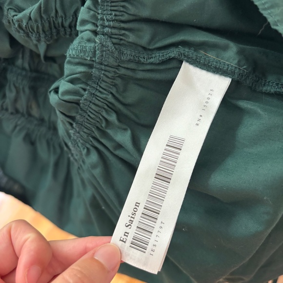 En Saison Poplin Blouse, dark green, size small - Picture 5 of 6